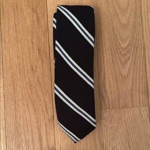 Black and White Striped Men's Tie
